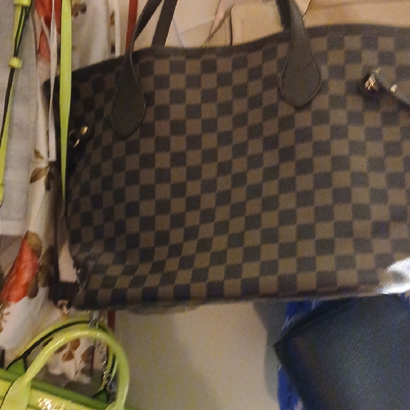 Checkered Black and Gray Tote Bag